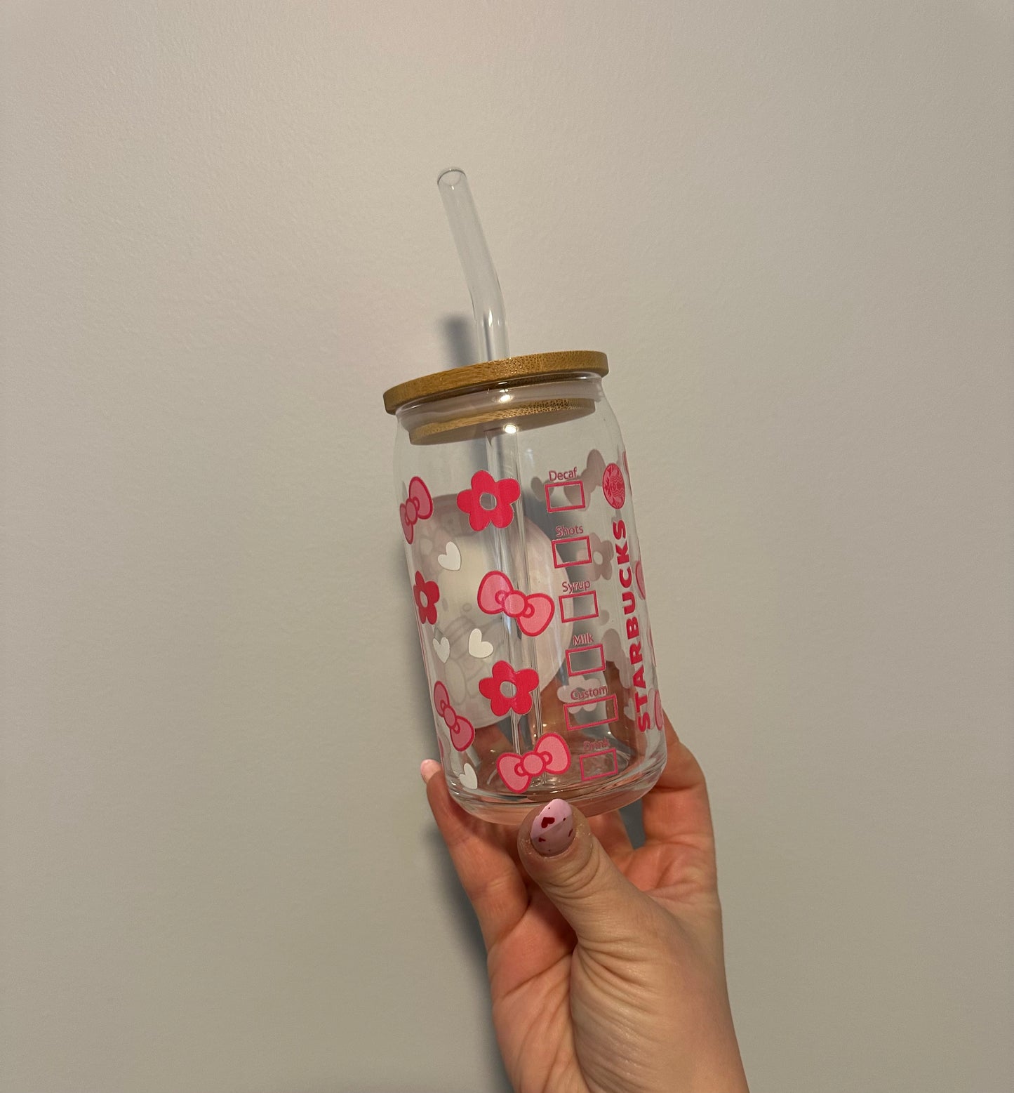 He!!o Kitty Starbs dupe Glass Cup