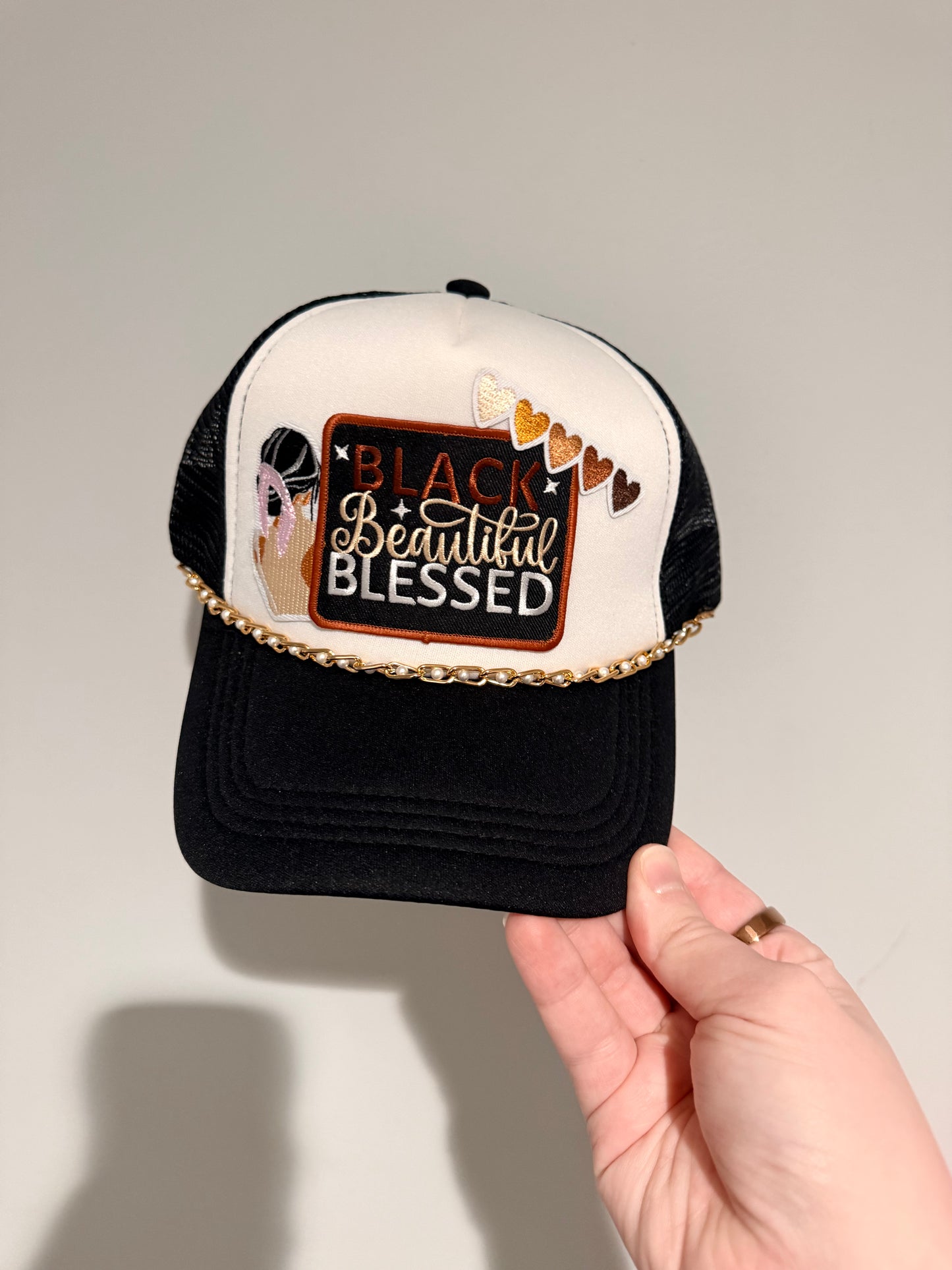 Black Beautiful Blessed Trucker Hat