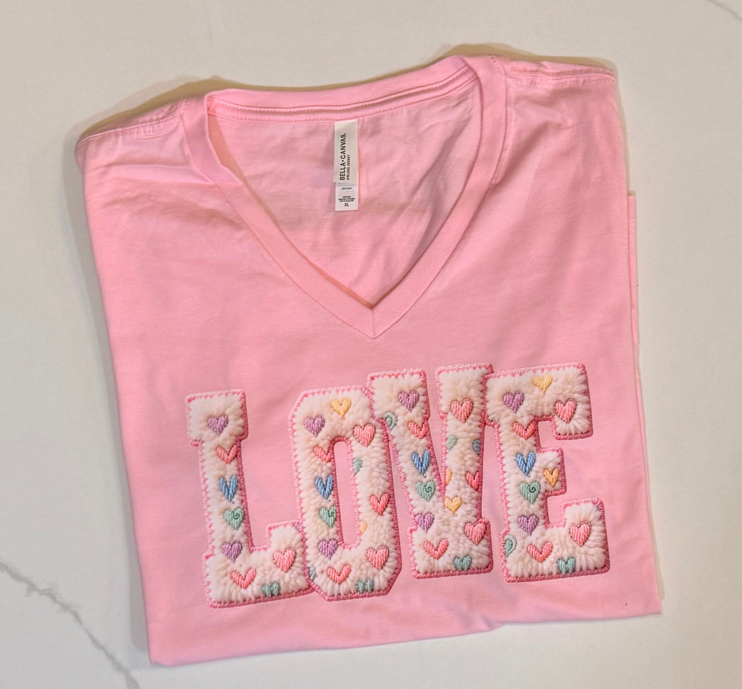 Faux knit LOVE tee