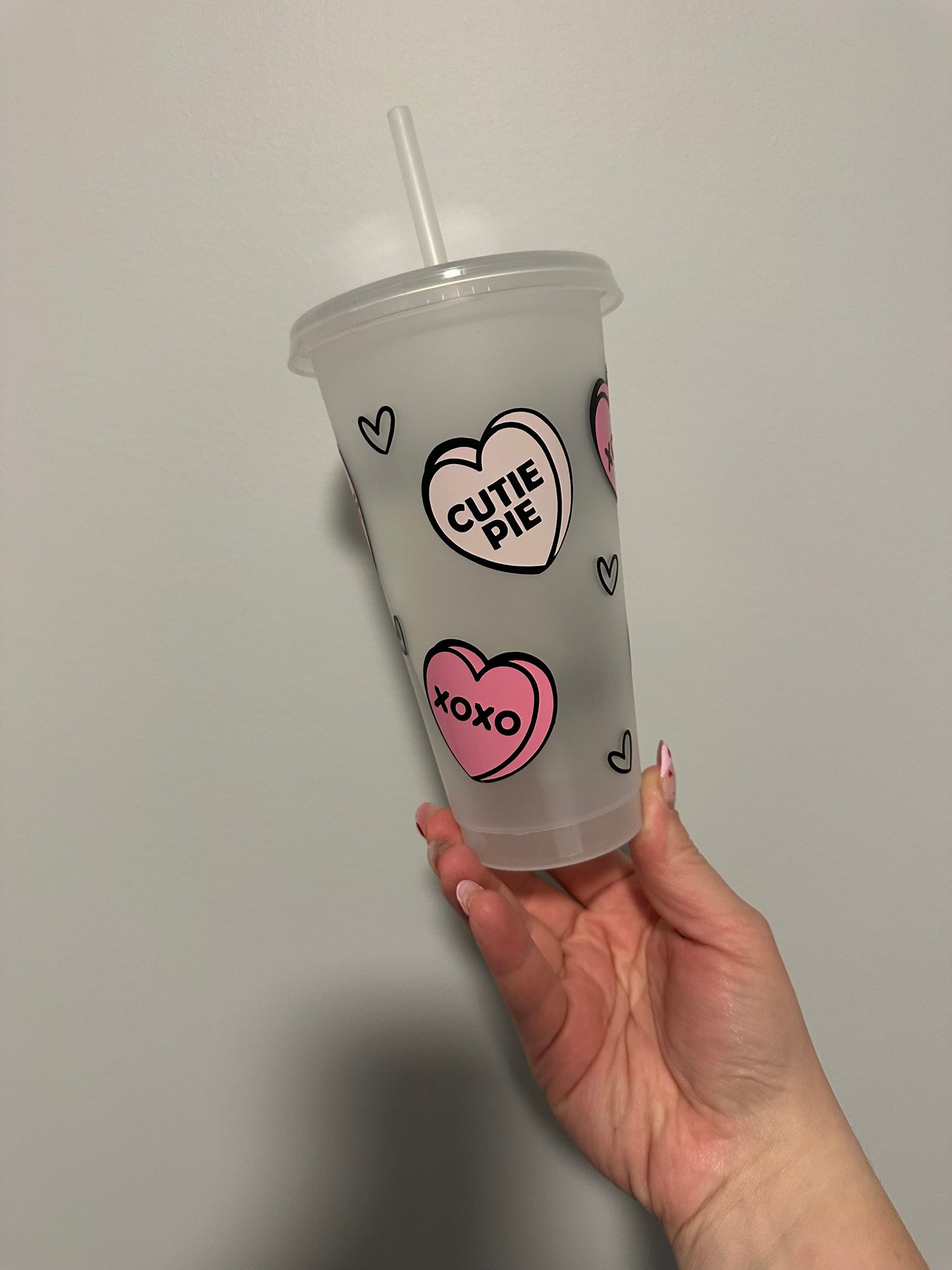 Conversation Heart Plastic Cup