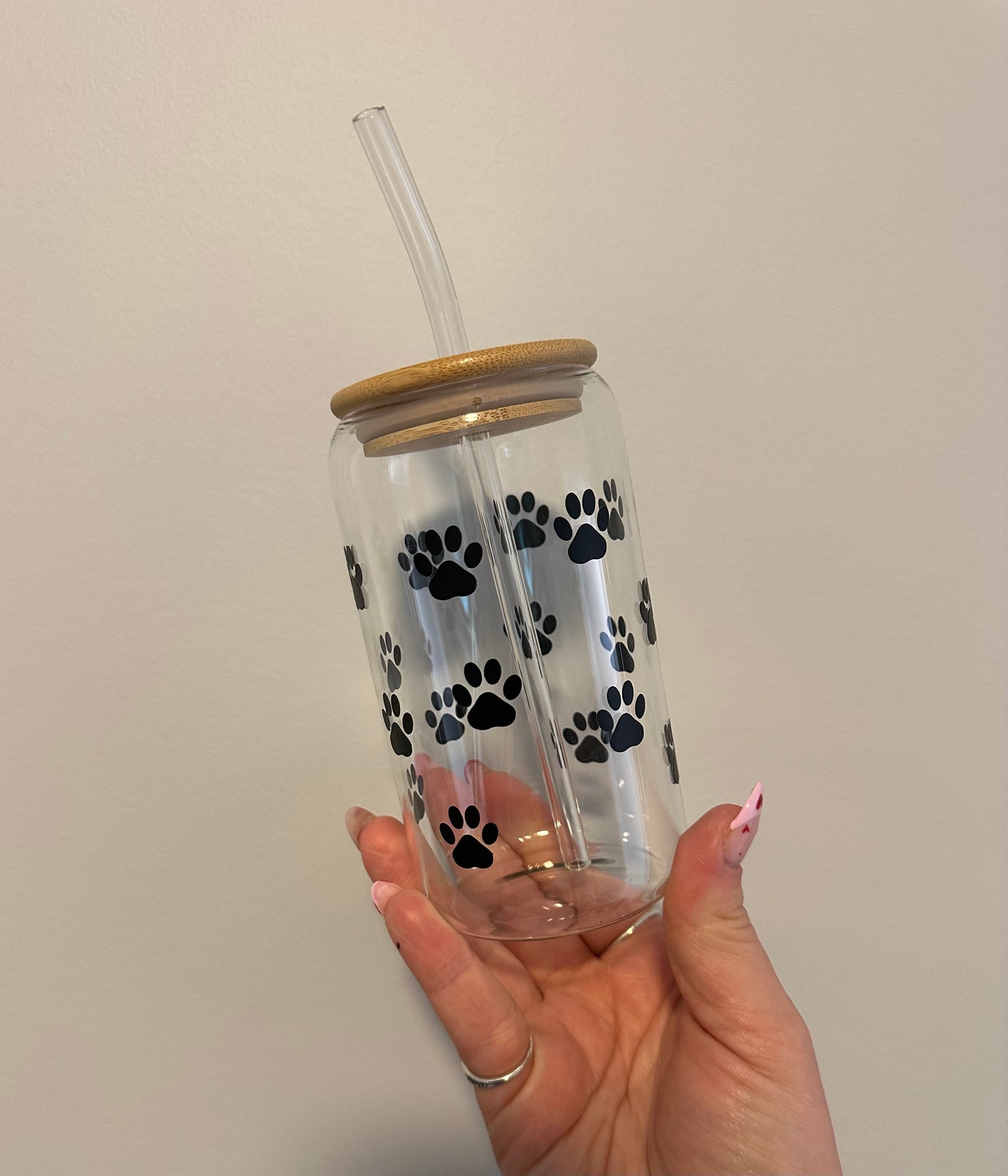 Pawprint Glass Cup