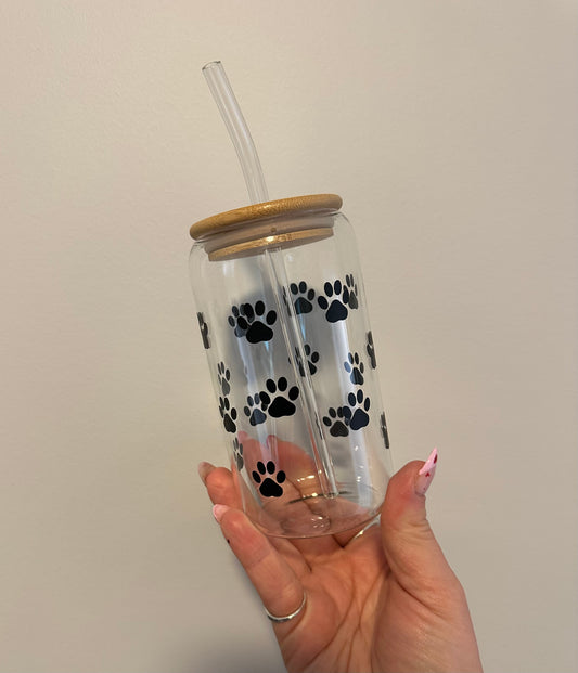 Pawprint Glass Cup