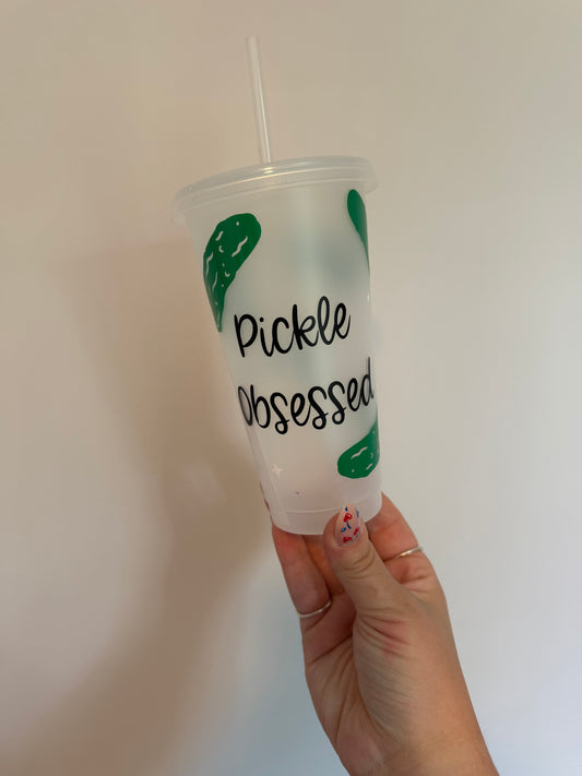 Pickle obsessed Plastic Cup