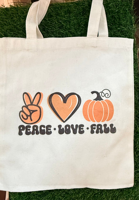 Peace Love Fall Tote Bag