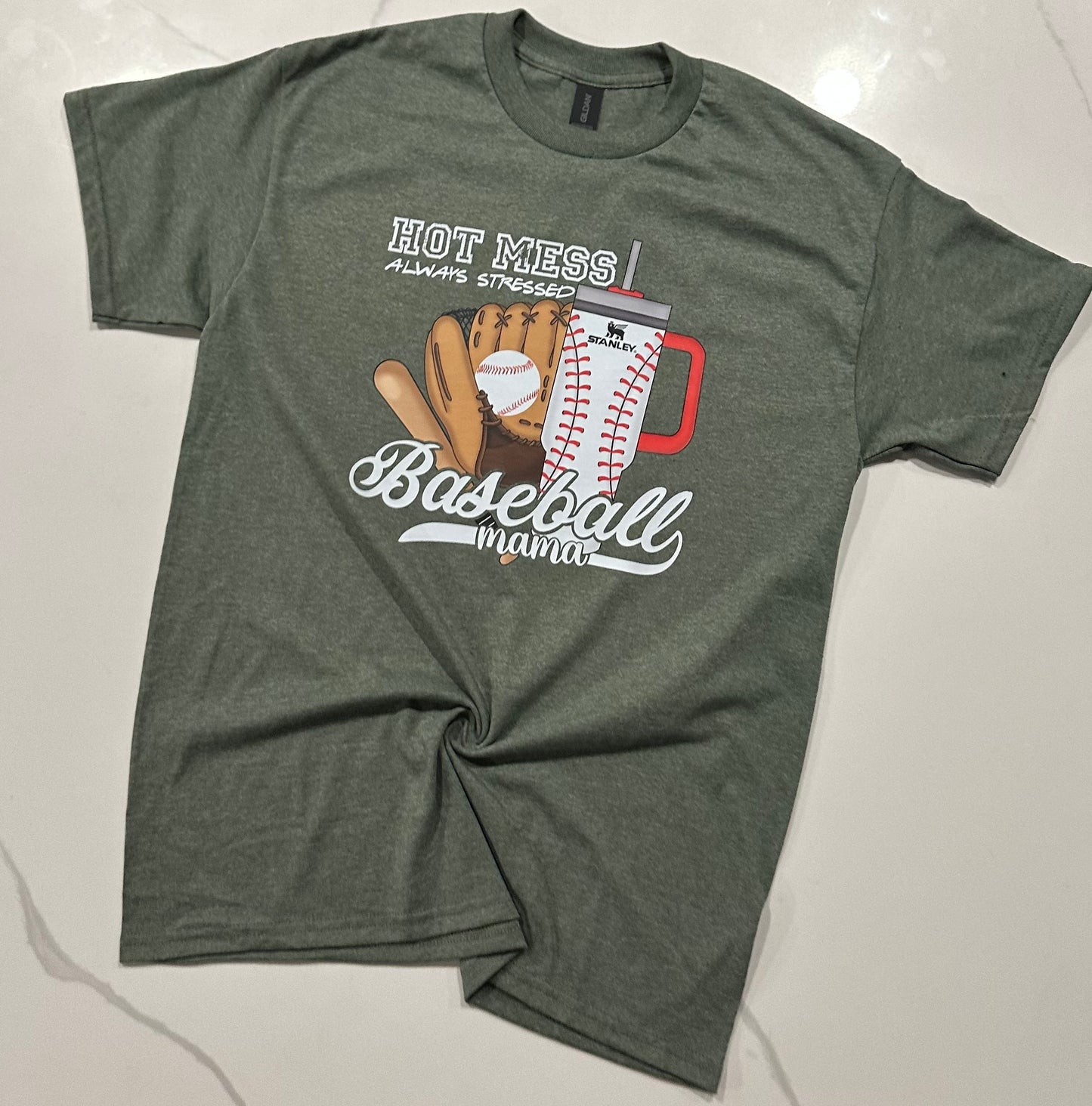 Hot Mess Baseball Mama Tee