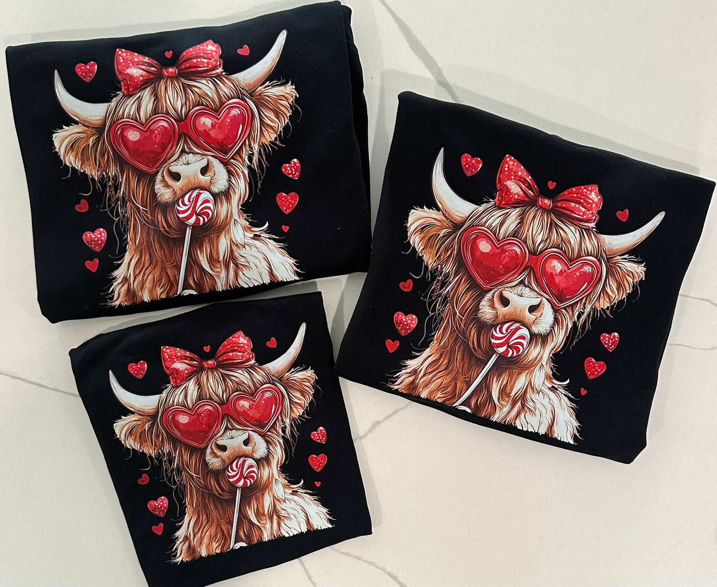 Highland Cow Valentines Tee