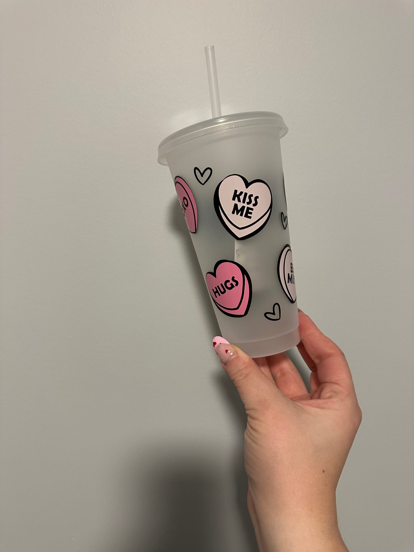 Conversation Heart Plastic Cup