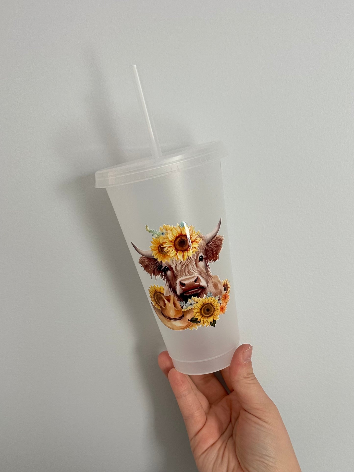 Sunflower Cow Plastic Cup