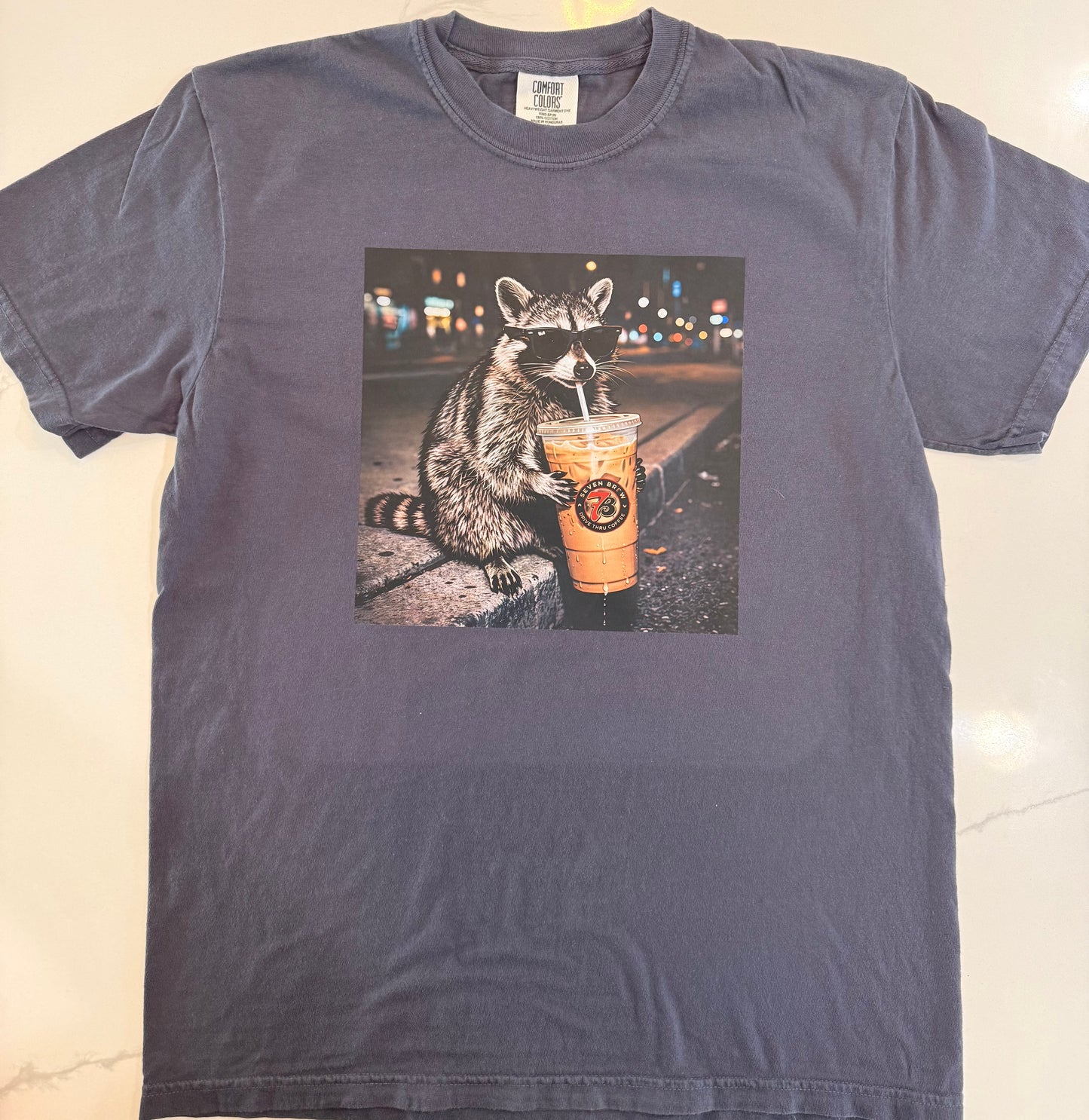 Raccoon 7 brew Tee (Comfort Colors)