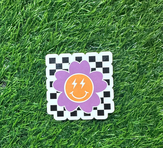 Retro checkered smiley (3")