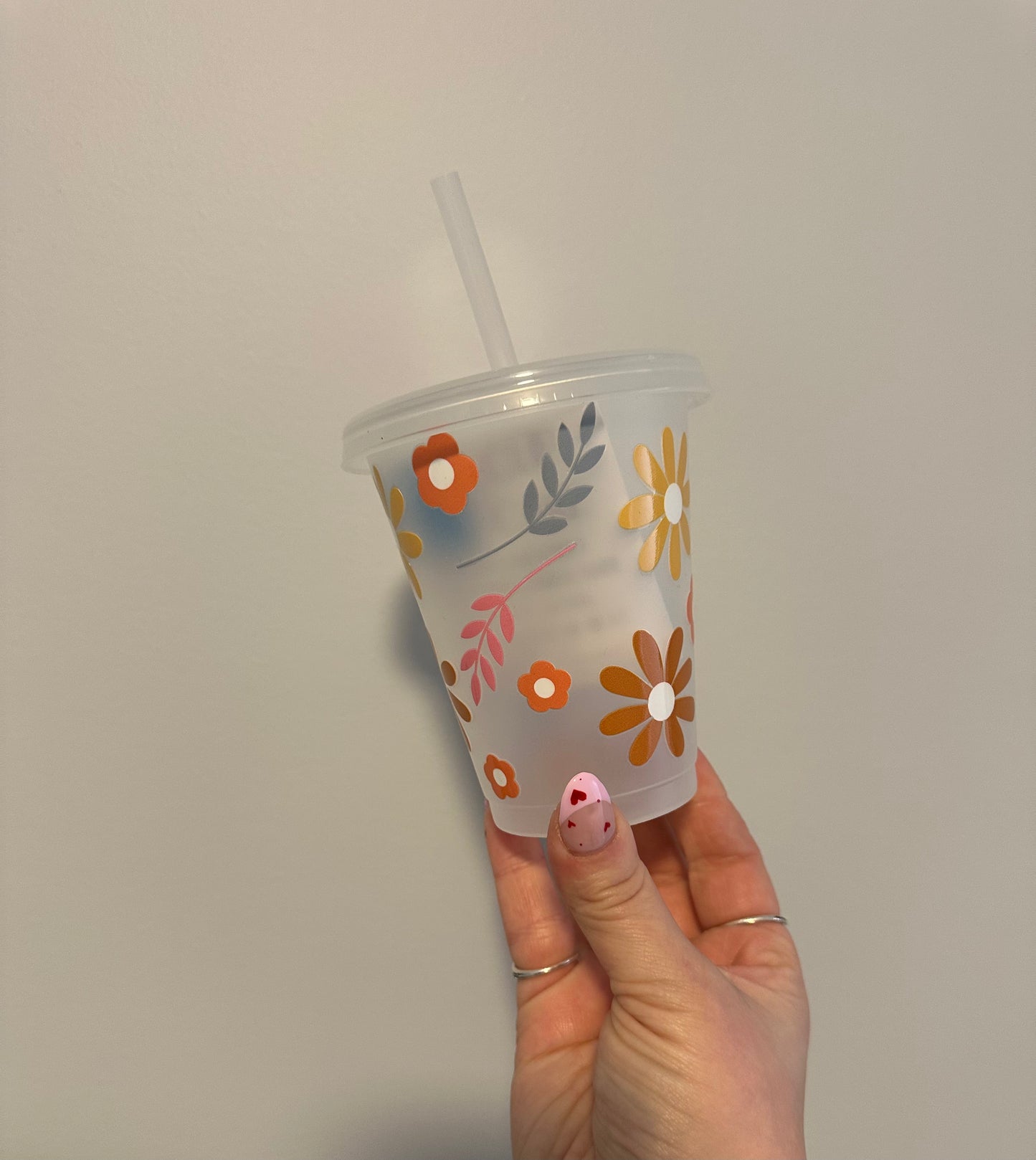 Boho Floral Plastic Cup