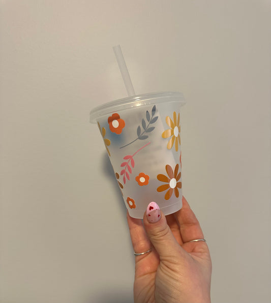 Boho Floral Plastic Cup