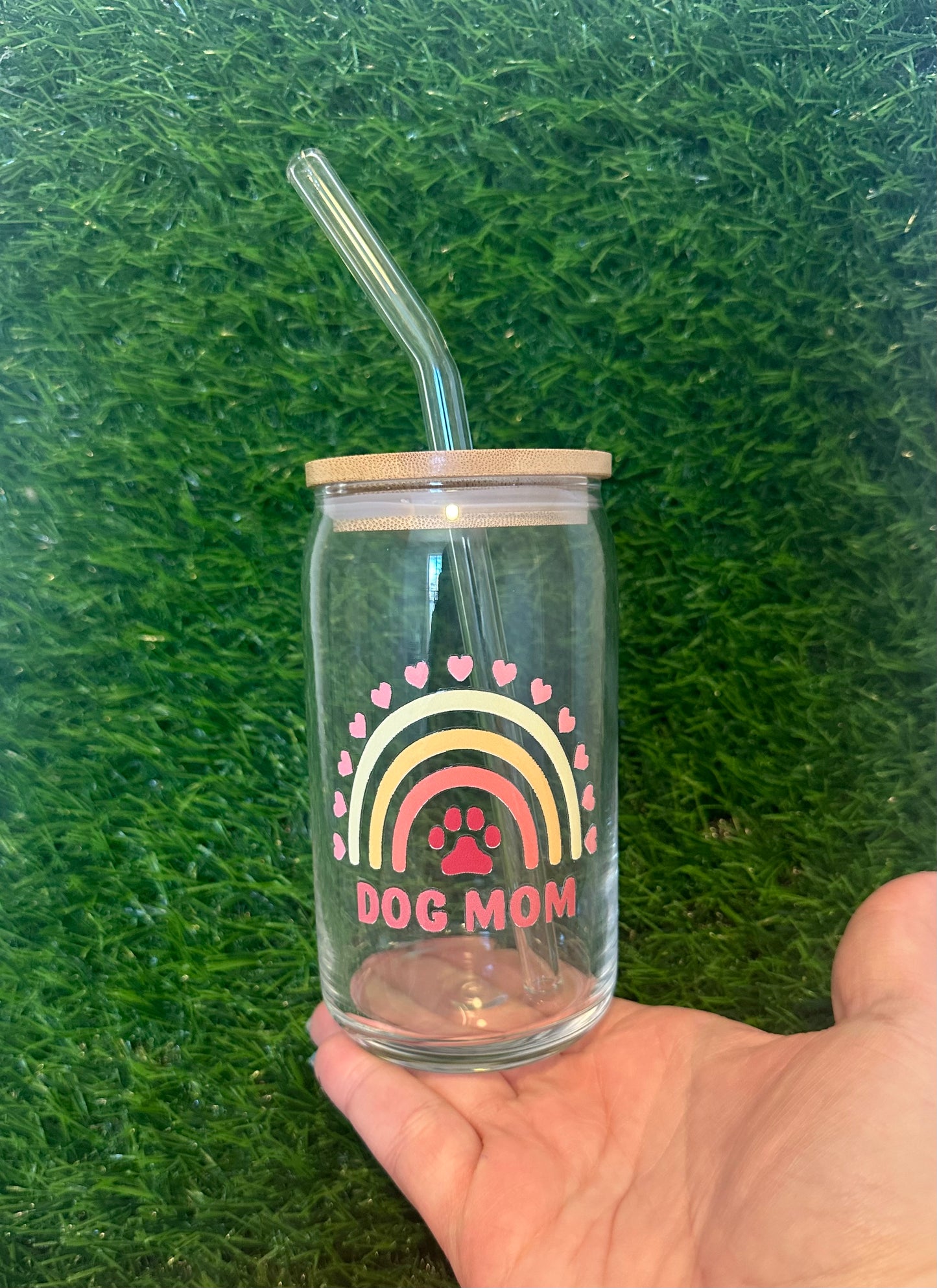 Dog Mom Glass Cup