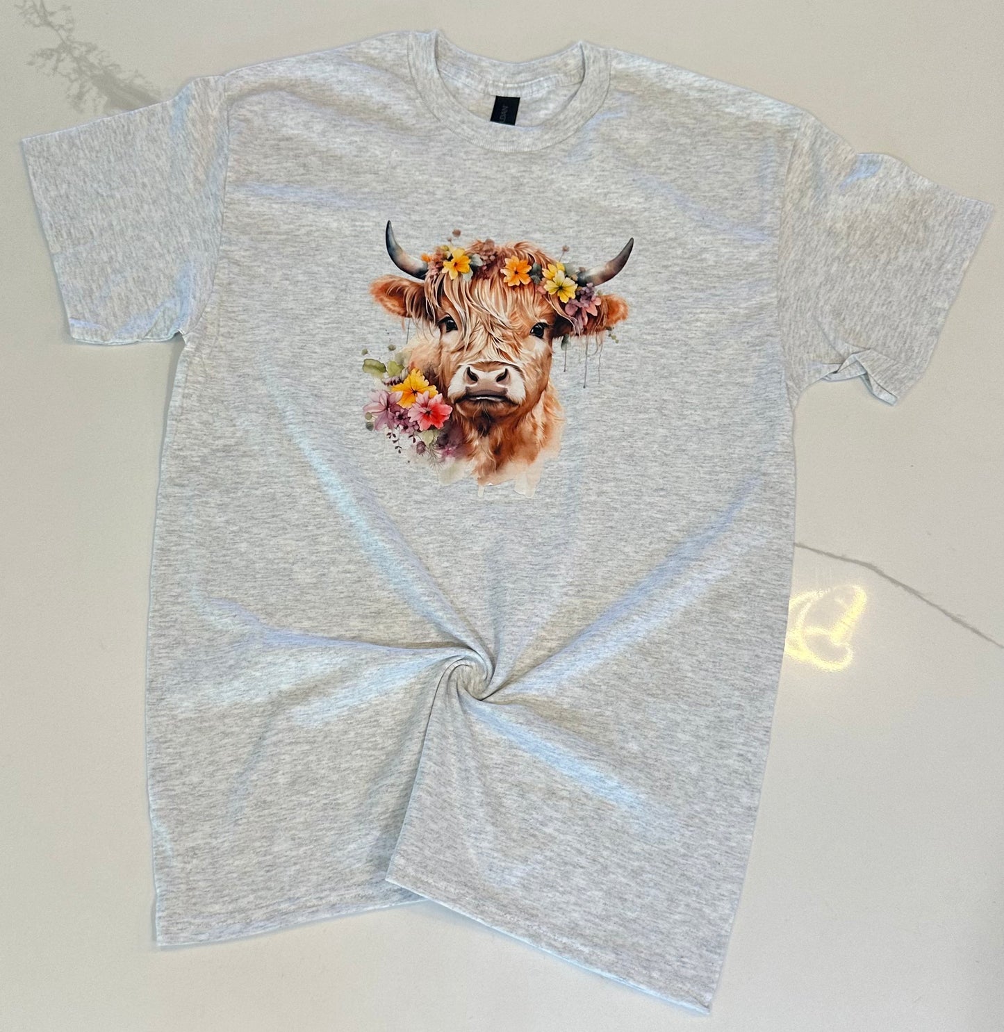 Floral Cow Tee