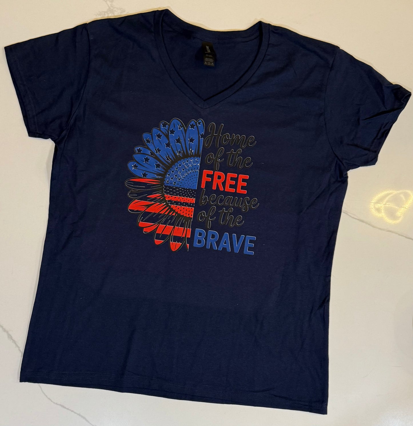 Home of the free sunflower tee