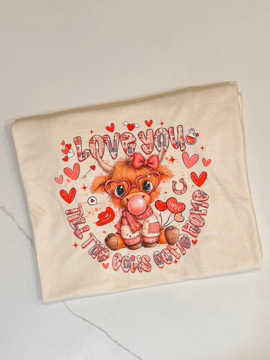 Highland Cow Valentines tee