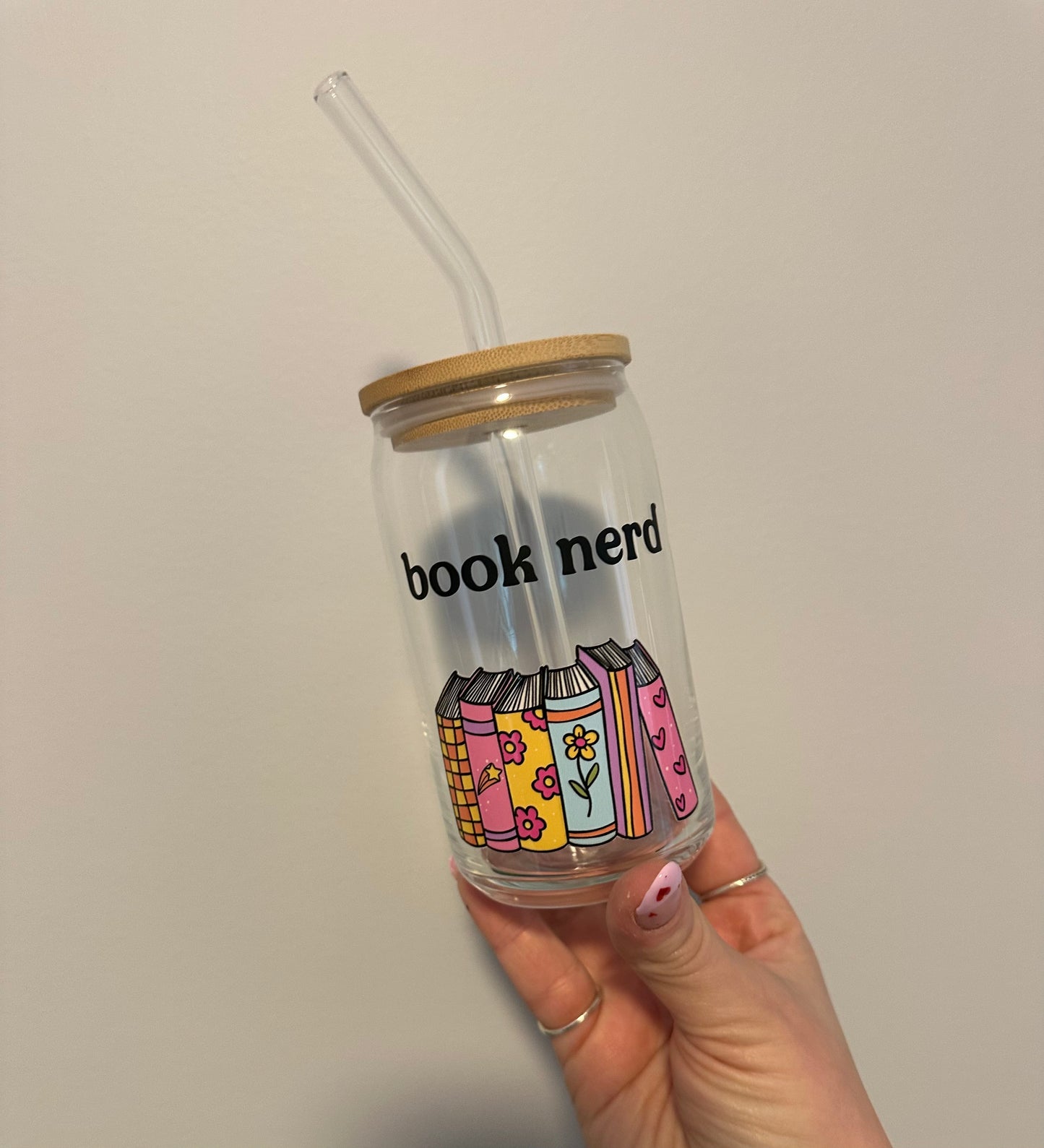 Book Nerd Glass Cup