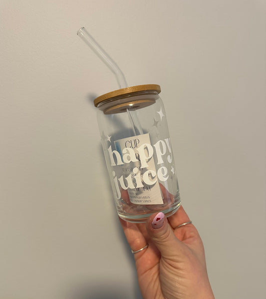 Happy Juice Glass Cup