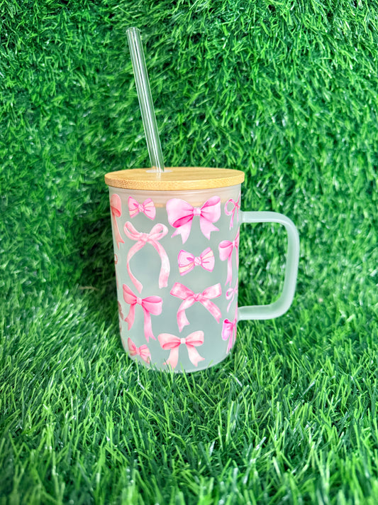 Lots of Bows Handle Glass Cup