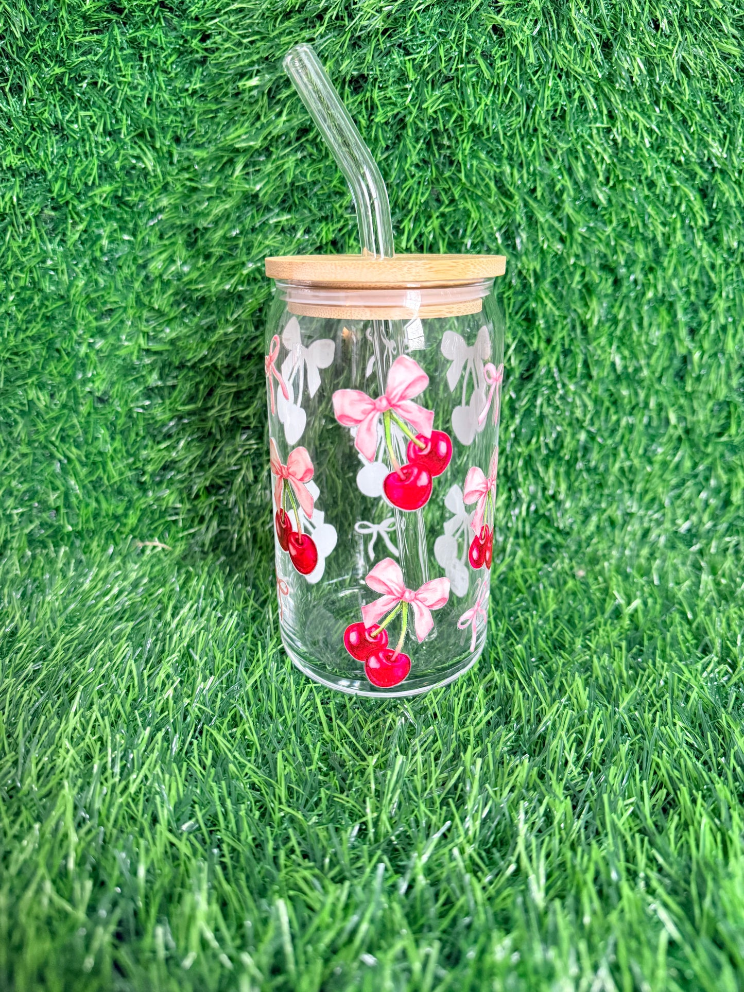Candied Cherries Glass Cup