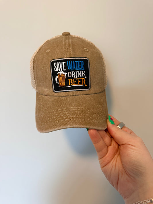 Save water drink beer Baseball Hat